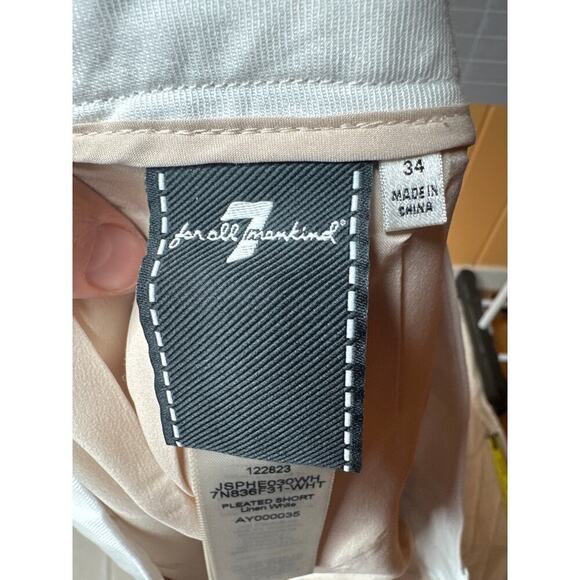 7 For All Mankind Linen Pleated Shorts - Picture 6 of 8